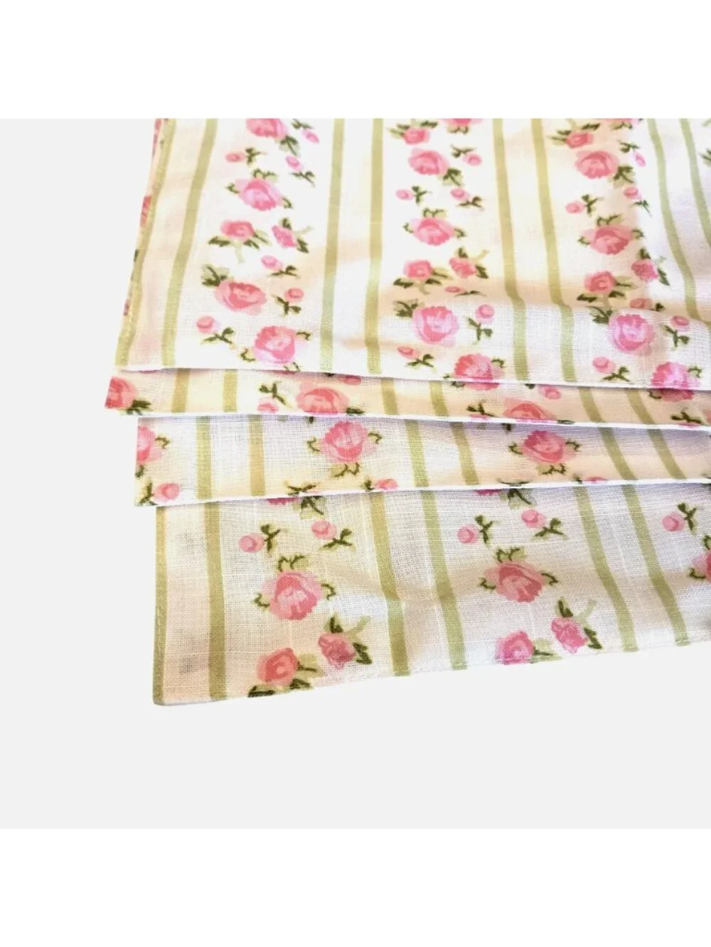 Kirkton House Pink Green Floral Striped Table Placemats 17